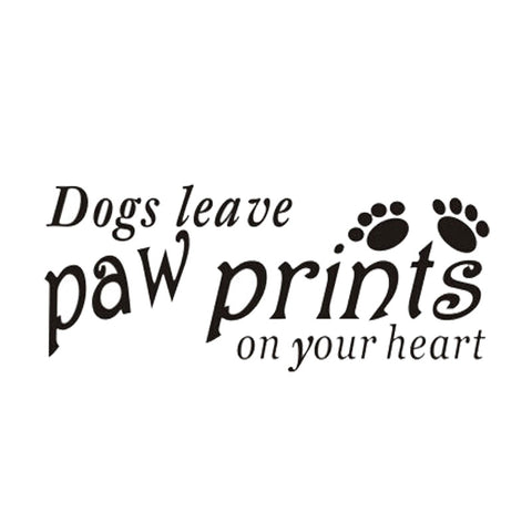 Dogs Leave Paw Prints On Your Heart Car Decal