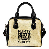 Flirty Dirty Inked And Curvy Leather Shoulder Hangbag