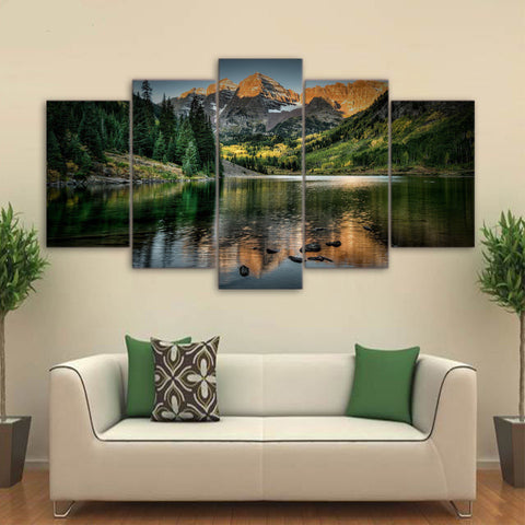 Mountain Lake View Canvas Set