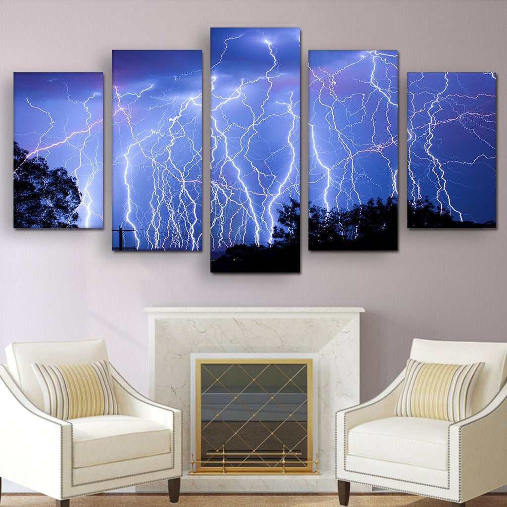 Blue Lightning Canvas Set