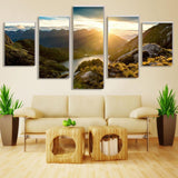 Mountain Lake Sunrise Canvas Set