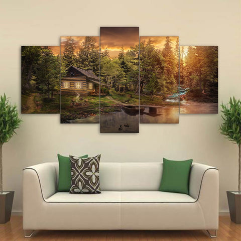 Cabin in the Woods Canvas Set