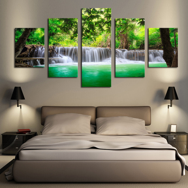Emerald Waterfall Canvas Set