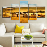 Golden Countryside Barns Canvas Set