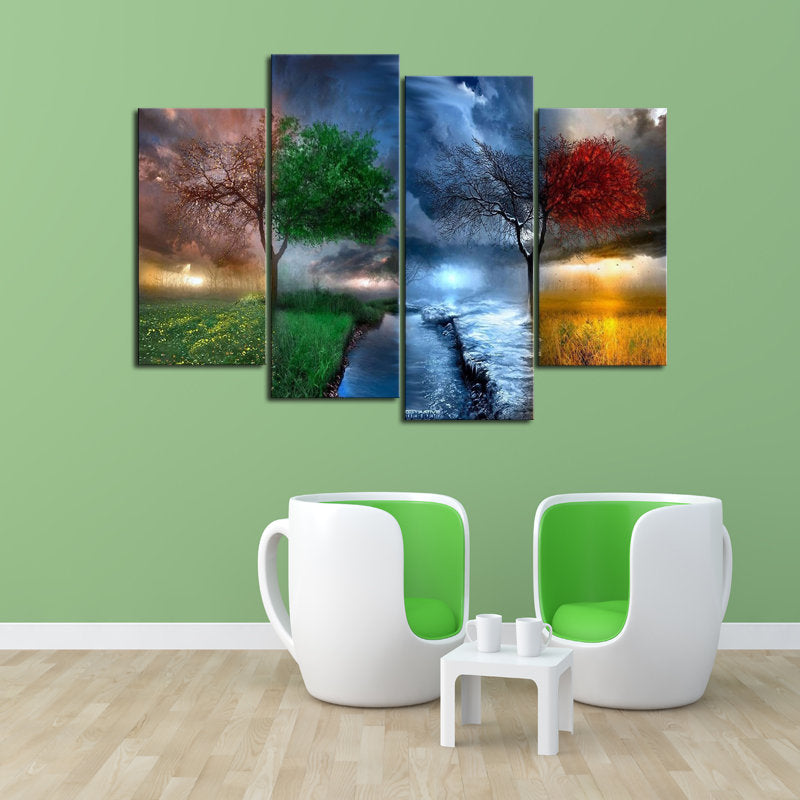 four seasons, set of 4 small square canvases