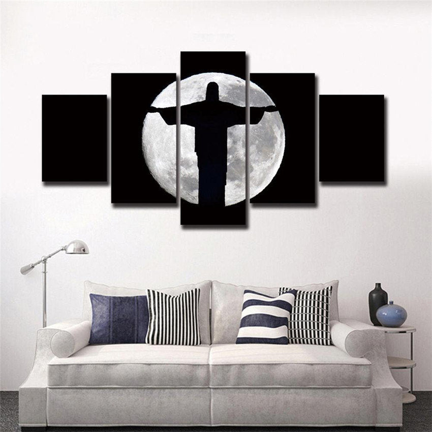 Full Moon With Jesus Canvas Set