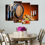 Wine Barrel & Cheese Canvas Set