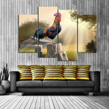 Rooster At Dawn Canvas Set