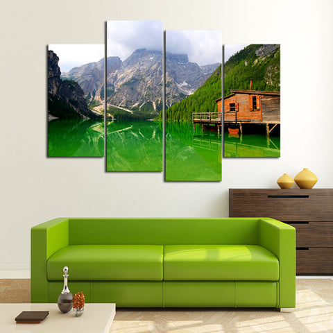 Smoky Mountain Lake Cabin Canvas Set