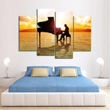 Playing On Water Piano Canvas Set