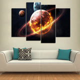 Planet On Fire Canvas Set