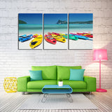Colorful Kayaks Canvas Set