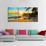 Island Beach Sunrise Canvas Set
