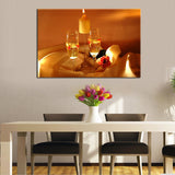 White Wine By Candlelight Canvas Set