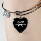 Louise Heart Bangle Bracelet and Heart Necklace