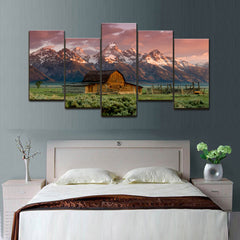 Barn in the Mountains Canvas Set