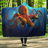 Orange Octopus Hooded Blanket