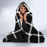 Black Check Hooded Blanket
