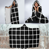 Black Check Hooded Blanket