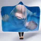 Beluga Whale Hooded Blanket