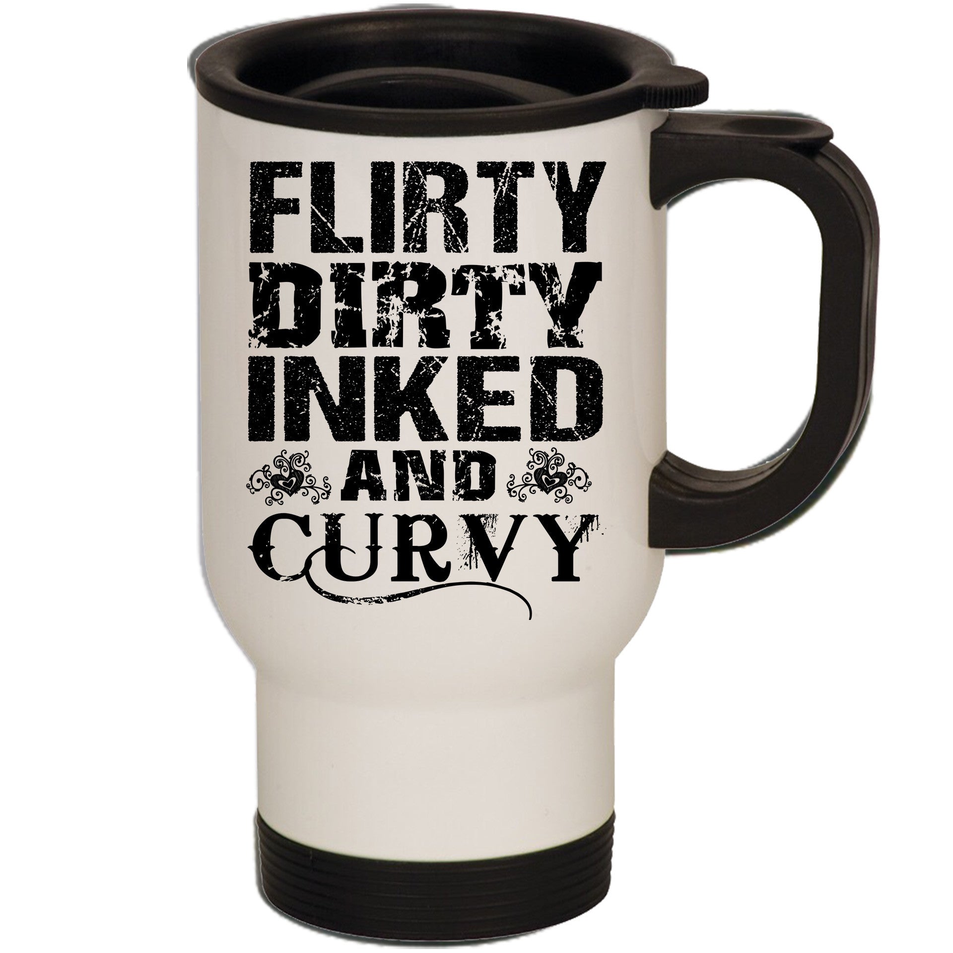 Flirty Dirty Inked And Curvy Travel Mugs
