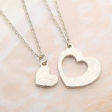 Mother Daughter Double Heart Pendant Necklace