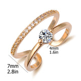 White or Gold Color Crystal Toe or Mid Finger Ring