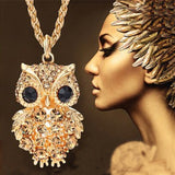 Vintage Crystal Owl Necklace