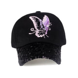 Butterfly and Sequins Embroidered Baseball Cap
