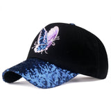 Butterfly and Sequins Embroidered Baseball Cap