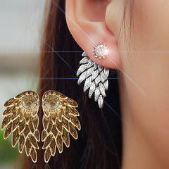 Angel Wings Rhinestone Ear Studs