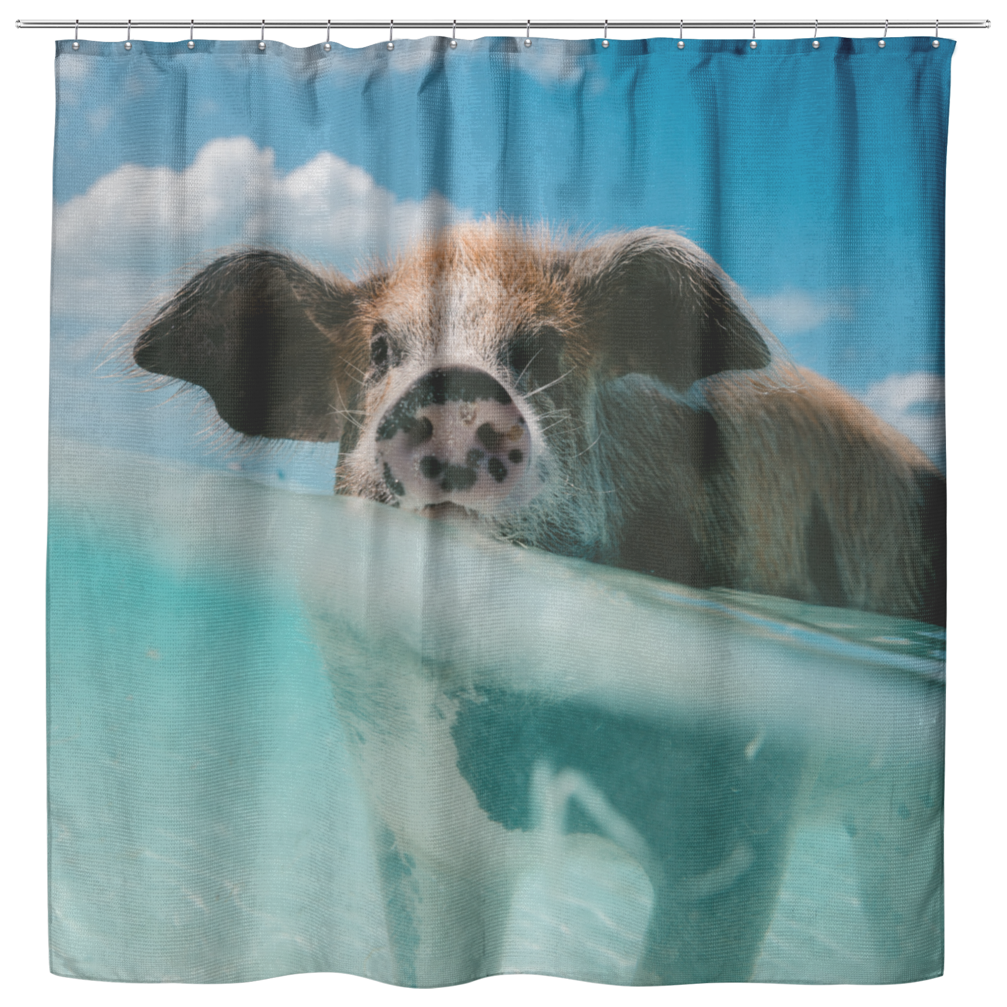 Beach Pig Shower Curtain